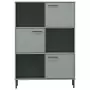 Libreria con Gambe Metallo Grigio 90x35x128,5 cm Massello OSLO