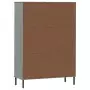 Libreria con Gambe Metallo Grigio 90x35x128,5 cm Massello OSLO