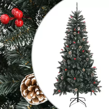 Albero di Natale Artificiale con Base Verde 240 cm PVC