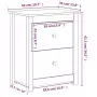 Comodini 2 pz Neri 50x35x61,5 cm in Legno Massello di Pino