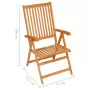 Sedie da Giardino 6 pz con Cuscini Beige Massello di Teak