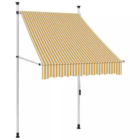 Tenda da Sole Retrattile Manuale 100 cm Strisce Arancio Bianche