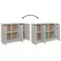 Credenza Grigio Cemento 90,5x30x70 cm in Legno Multistrato