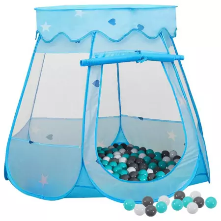 Tenda da Gioco per Bambini Blu con 250 Palline 102x102x82 cm