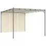 Gazebo da Giardino con Tenda Laterale 4x3x2,25 m Crema