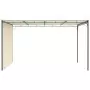 Gazebo da Giardino con Tenda Laterale 4x3x2,25 m Crema