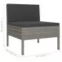 Set Divani da Giardino 11 pz con Cuscini in Polyrattan Grigio