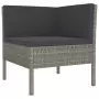 Set Divani da Giardino 9 pz con Cuscini in Polyrattan Grigio