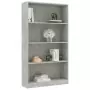 Libreria a 4 Ripiani Grigio Cemento 80x24x142 cm in Truciolato