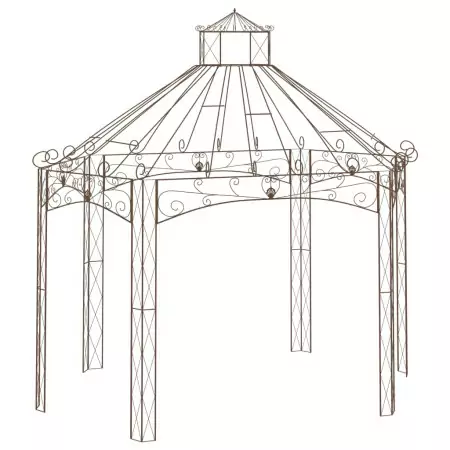 Padiglione da Giardino Marrone Anticato 400x258x378 cm in Ferro