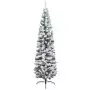 Albero di Natale Artificiale Sottile con Neve Verde 180 cm PVC