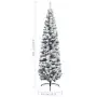 Albero di Natale Artificiale Sottile con Neve Verde 180 cm PVC