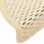 Tappeti Autoadesivi Scale Aspetto Sisal 15 pz 56x20 cm Crema