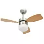 Ventilatore Soffitto con Luce e Telecomando 76cm Marrone Chiaro