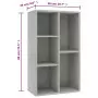 Libreria/Credenza Grigio Cemento 50x25x80 cm in Truciolato