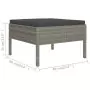 Set Divani da Giardino 5 pz con Cuscini in Polyrattan Grigio