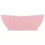 Lavandino con Troppopieno Ovale Rosa Opaco 58,5x39 cm Ceramica