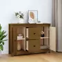 Credenza Miele 100x35x74 cm in Legno Massello di Pino