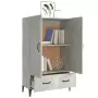 Credenza Grigio Cemento 70x31x115 cm in Legno Multistrato