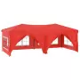 Tenda per Feste Pieghevole con Pareti Laterali Rosso 3x6 m