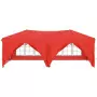 Tenda per Feste Pieghevole con Pareti Laterali Rosso 3x6 m