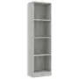 Libreria a 4 Ripiani Grigio Cemento 40x24x142 cm in Truciolato