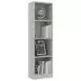 Libreria a 4 Ripiani Grigio Cemento 40x24x142 cm in Truciolato