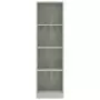 Libreria a 4 Ripiani Grigio Cemento 40x24x142 cm in Truciolato