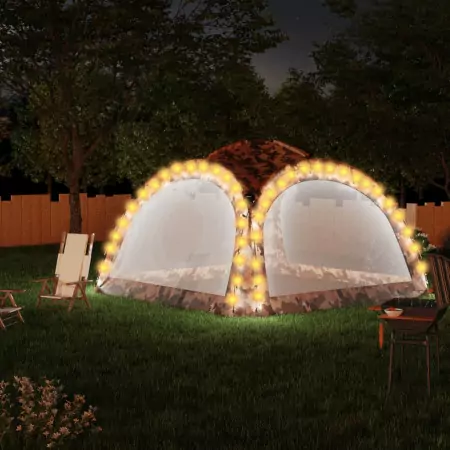 Tenda per Feste con LED e 4 Pareti 3,6x3,6x2,3 m Mimetico