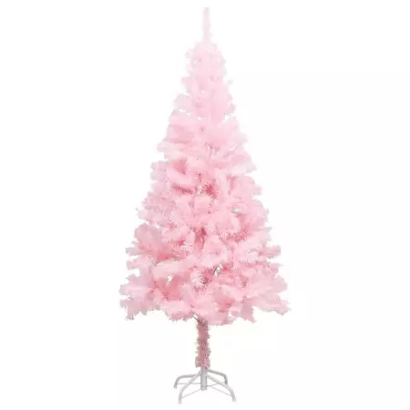 Albero di Natale Artificiale con Supporto Rosa 210 cm PVC