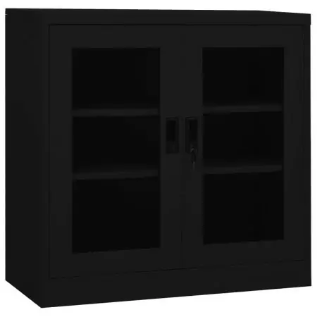 Armadio per Ufficio Nero 90x40x90 cm in Acciaio