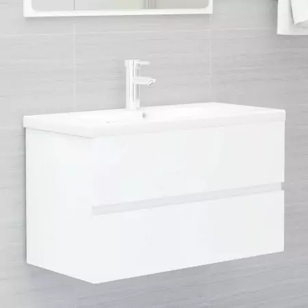 Mobile da Bagno con Lavabo Integrato Bianco in Truciolato