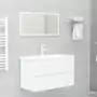 Mobile da Bagno con Lavabo Integrato Bianco in Truciolato