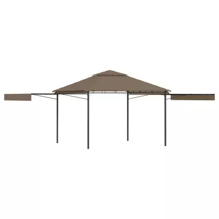 Gazebo Tetto Doppio Estendibile 3x3x2,75m Grigio Talpa 180g/m²