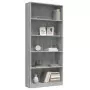 Libreria 5 Ripiani Grigio Sonoma 80x24x175 cm Legno Multistrato