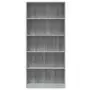 Libreria 5 Ripiani Grigio Sonoma 80x24x175 cm Legno Multistrato