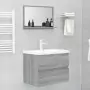 Specchio da Bagno Grigio Sonoma 60x10,5x37 cm Legno Multistrato