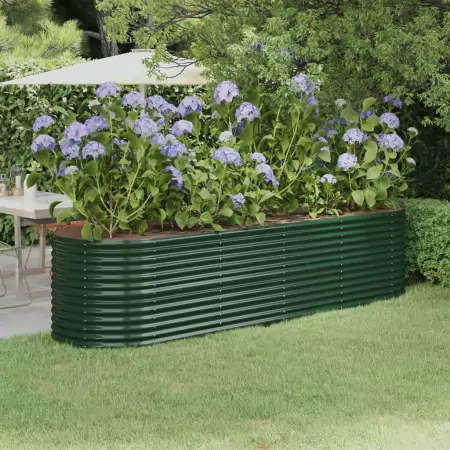 Vaso da Giardino Acciaio Verniciato a Polvere 296x80x68cm Verde