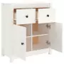 Credenza Bianca 70x35x80 cm in Legno Massello di Pino