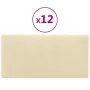 Pannelli Murali 12 pz Crema 30x15 cm Tessuto 0,54 m²