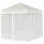 Gazebo Pieghevole Esagonale Pop-Up con 6 Pareti Crema 3,6x3,1 m