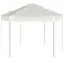 Gazebo Pieghevole Esagonale Pop-Up con 6 Pareti Crema 3,6x3,1 m