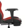 Sedia da Gaming Massaggio Poggiapiedi Nero e Rosso Similpelle