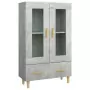 Credenza Grigio Cemento 70x31x115 cm in Legno Multistrato