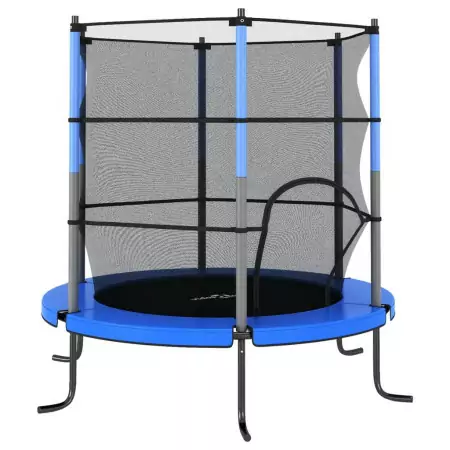 Set Trampolino con Rete di Sicurezza Rotondo 140x160 cm Blue