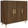 Credenza Rovere Marrone 90x34x80 cm in Legno Multistrato