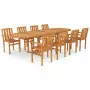 Set da Pranzo 9 pz in Legno Massello di Teak