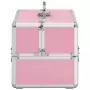 Valigia per Cosmetici 22x30x21 cm Rosa in Alluminio