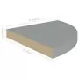 323923  Floating Corner Shelves 2 pcs Grey 35x35x3,8 cm MDF