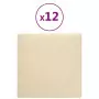 Pannelli Murali 12 pz Crema 30x30 cm Tessuto 1,08 m²